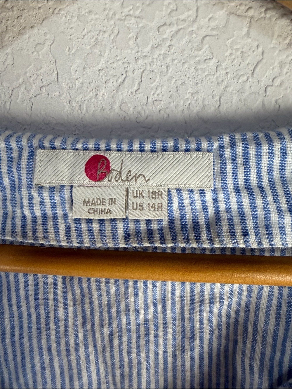 Boden Bea Linen Embroidered Dress Sz 14 - Picture 4 of 8